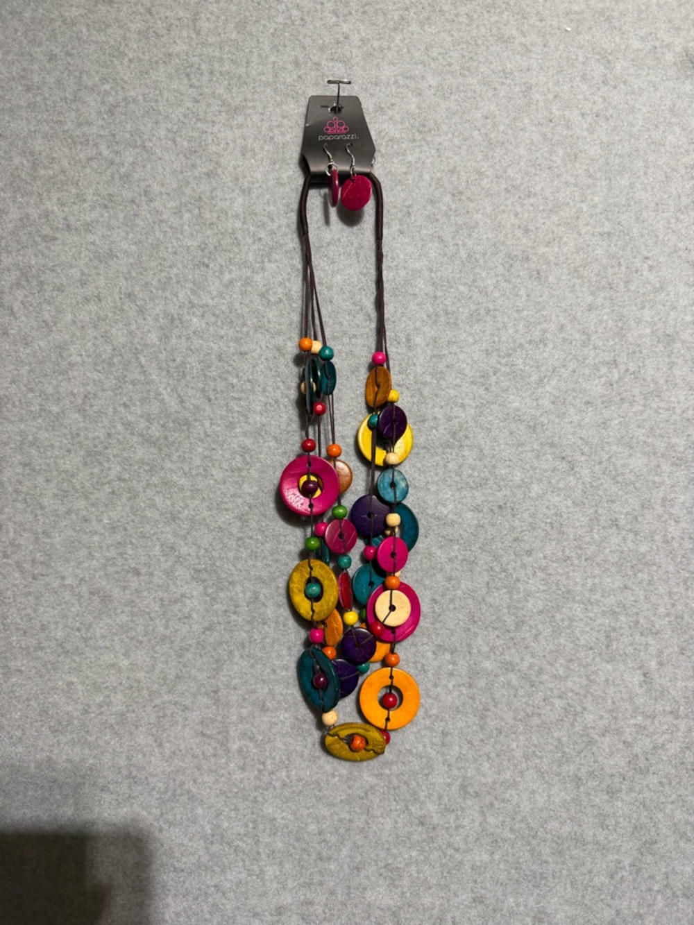 Bright Multicolor Disc Necklace by Paparazzi